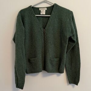 Classic Green V-Neck Cardigan